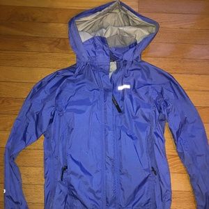 Blue rain coat
